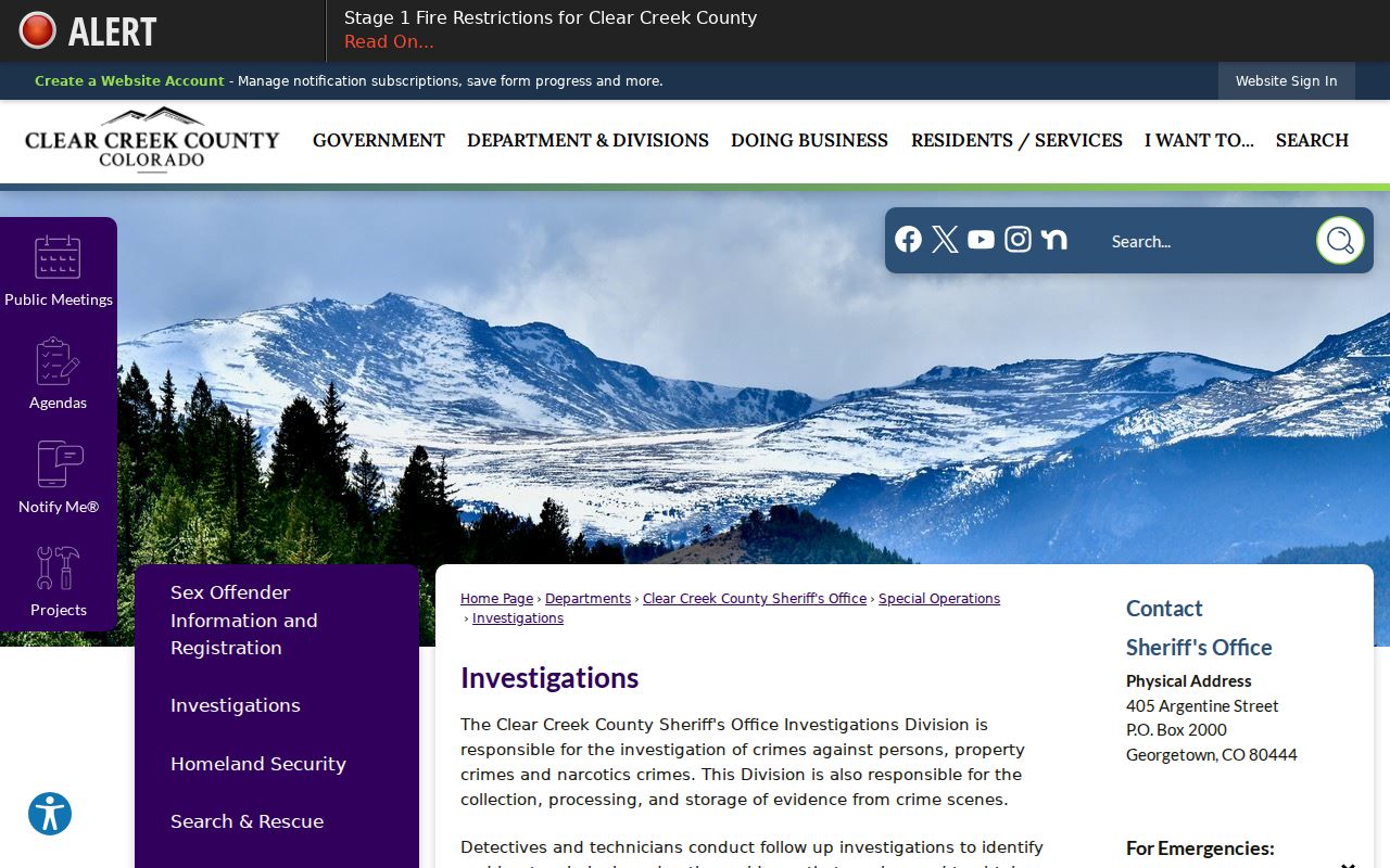 Clear Creek County warrant lookup crime tip channels