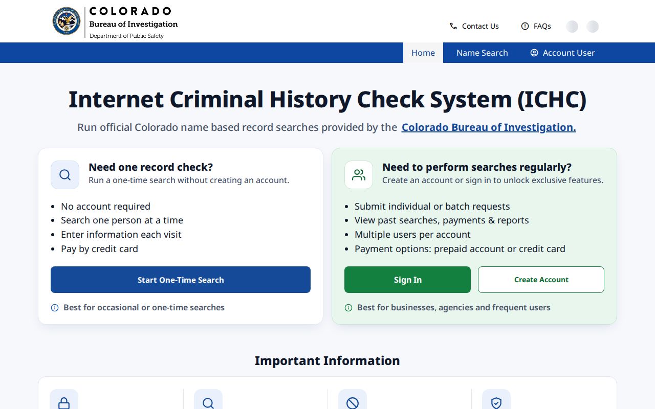 Clear Creek County traffic warrant CBI search limitation
