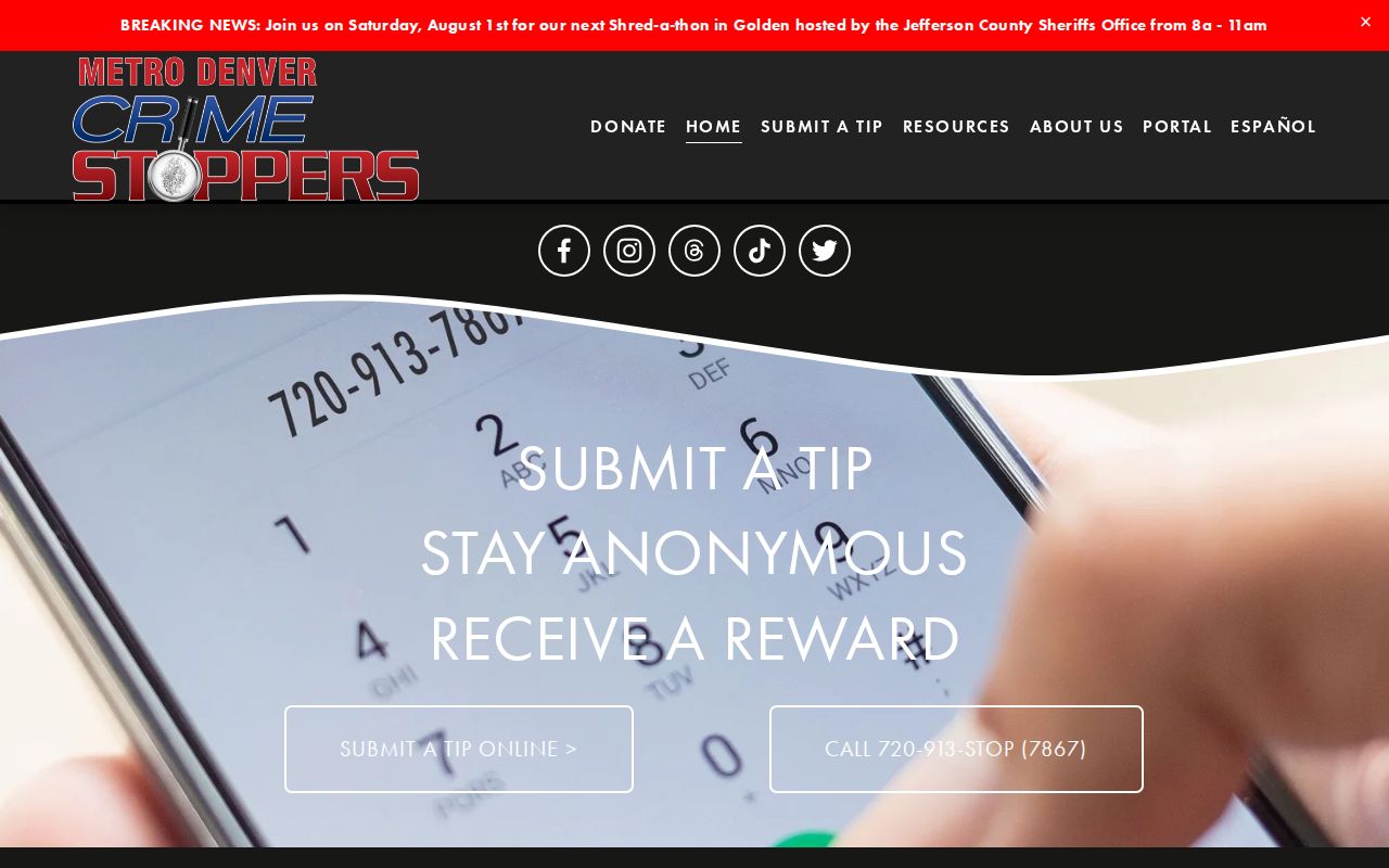Clear Creek County most wanted anonymous tip program